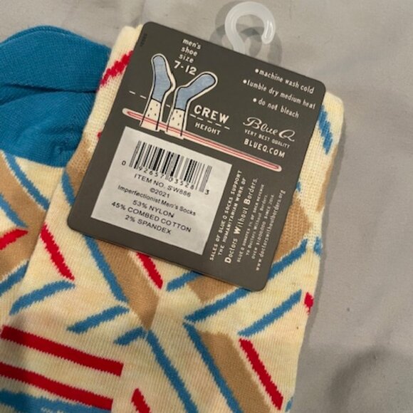NWT Mens Socks Bundle 2 total L-XL Crew Sneaker Fun Blue Q NEW Gifts $30 - Picture 12 of 13